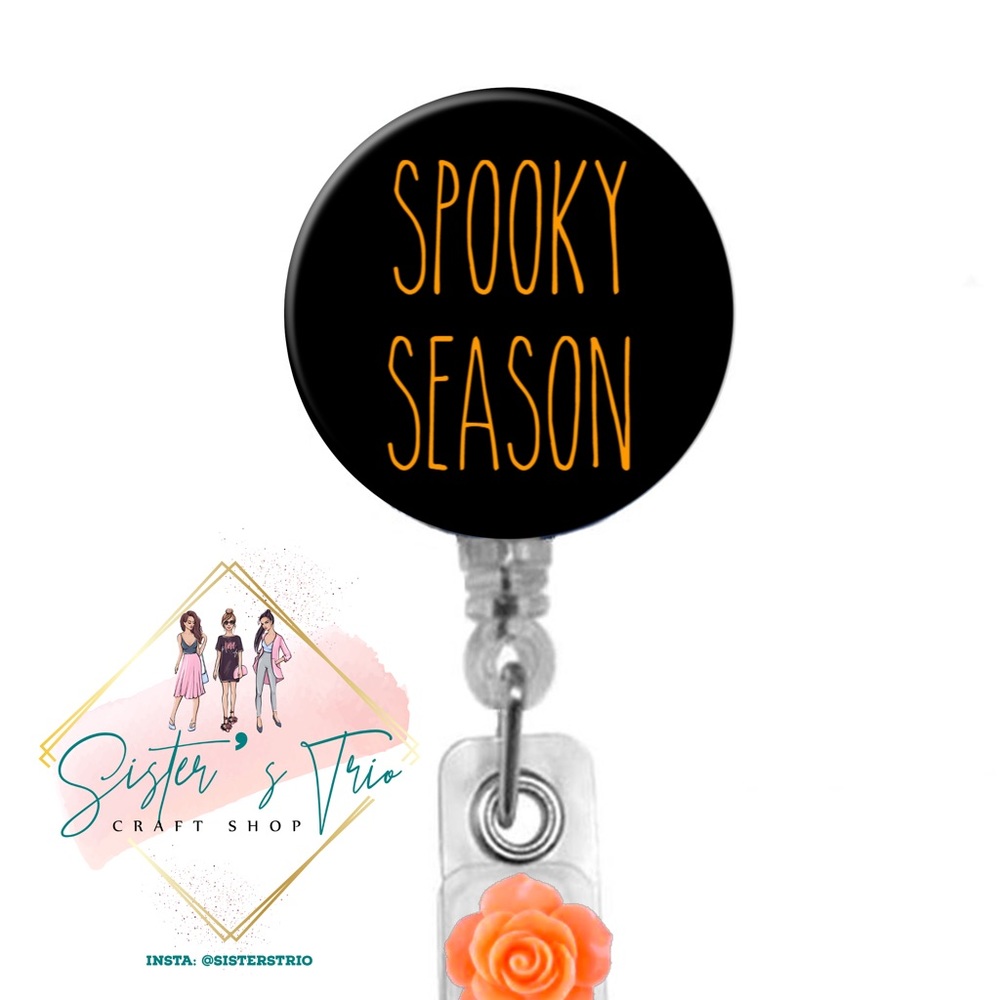 Spooky Season  Rae Dunn Retractable Badge Holder